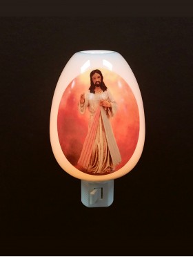 Porcelain Divine Mercy Night Light With Gift Box